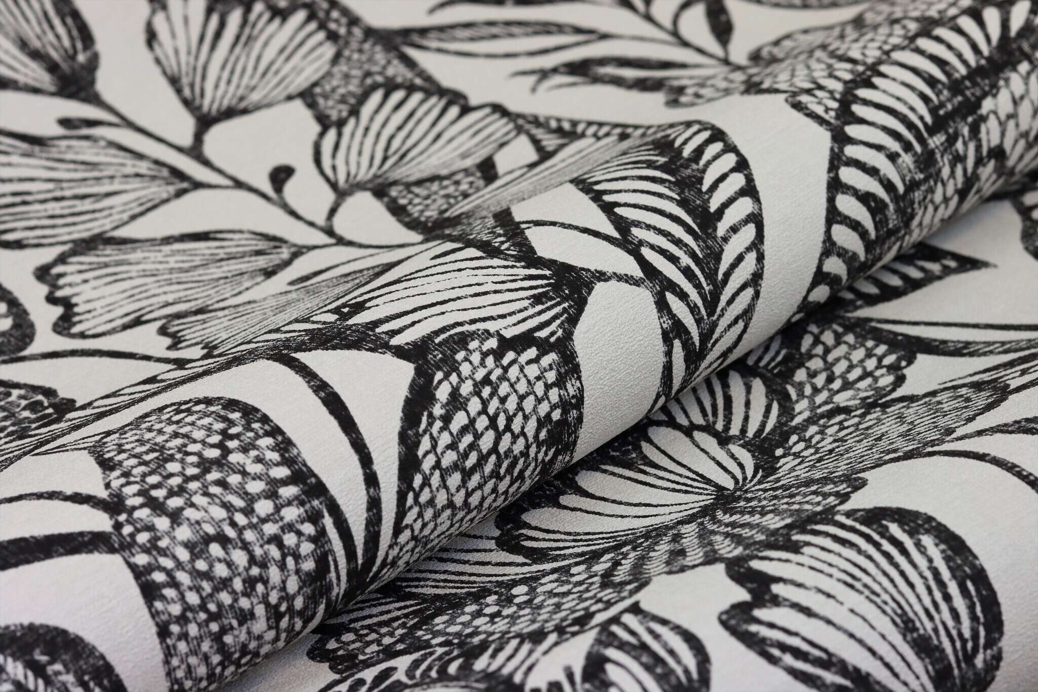 10-555325 Detailaufnahmen 7 Detailed image of Botanical wallpaper with large plants and leaves