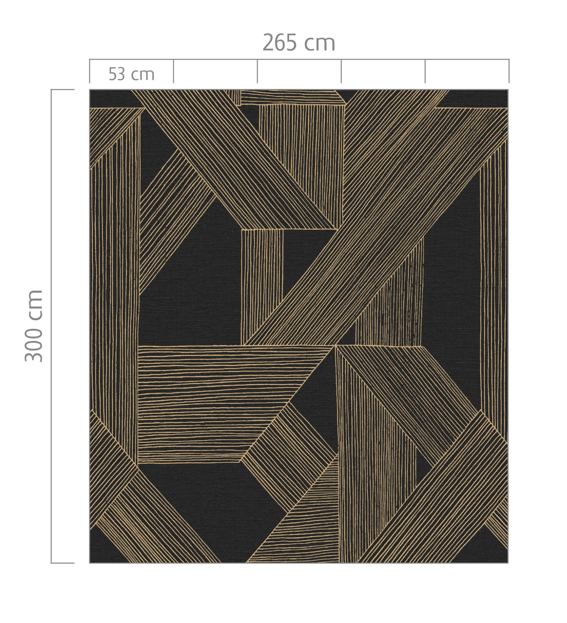 10-366815 Bildauschnitt 1 SCHÖNER WOHNEN collection wall mural XXL LINES in black and gold 366815