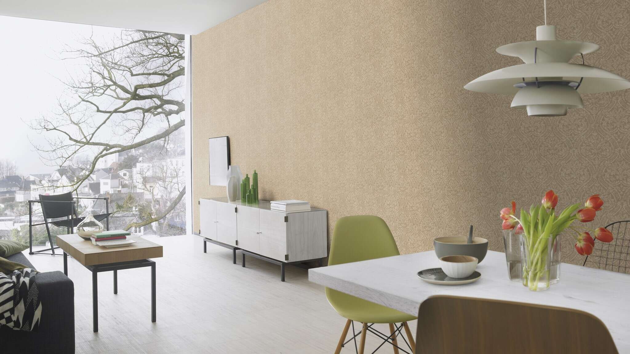 10-613339 Raumsituationen 1 Vliestapete Ornamente in Beige - Atelier Tissé Grace 613339