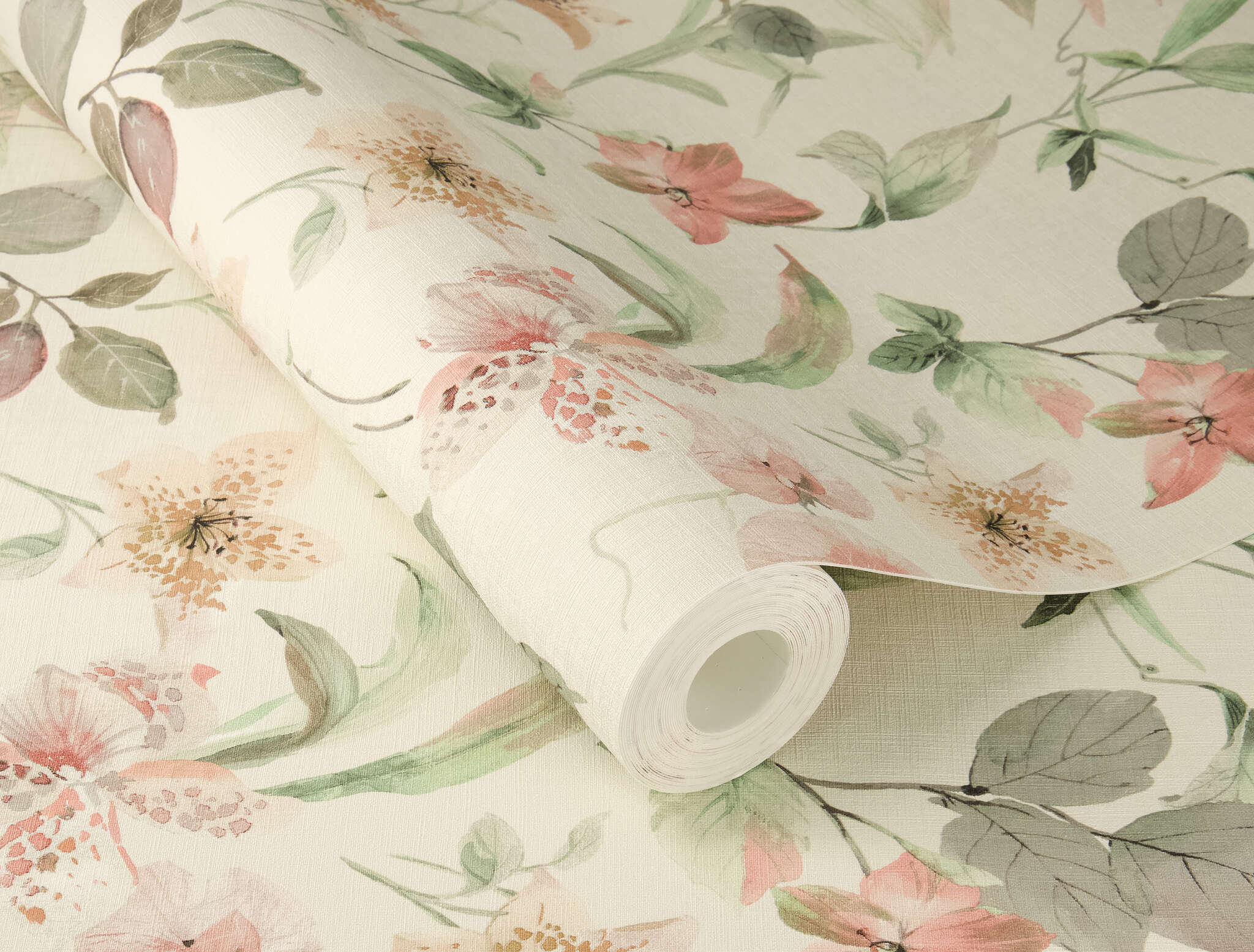 10-371314 Detailaufnahmen 2 Lumina 371314 self-adhesive wallpaper - floral pattern in soft green and pink