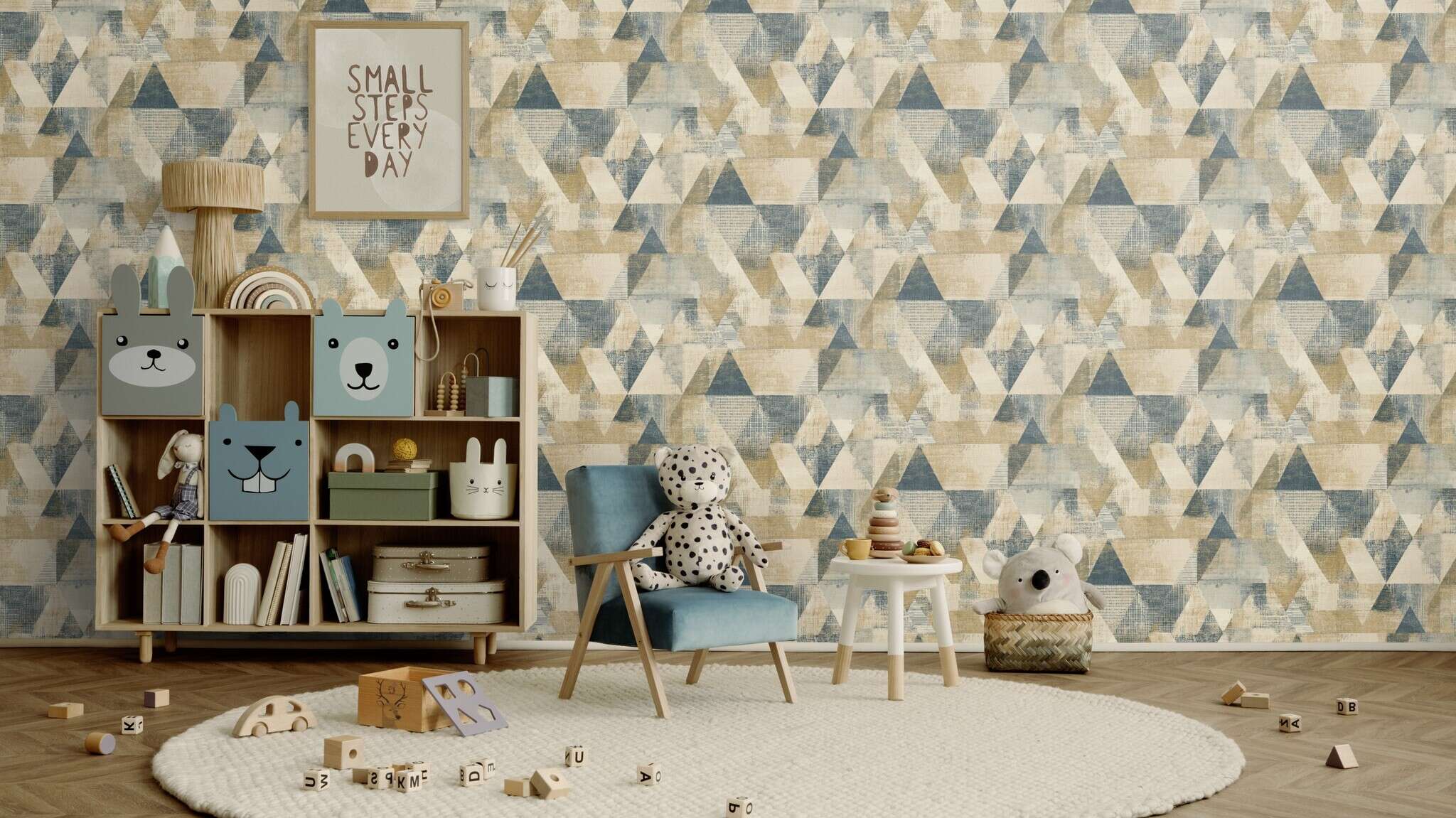 10-819182 Raumsituationen 4 Geometrisch Vliestapete in Beige #followusaround 819182