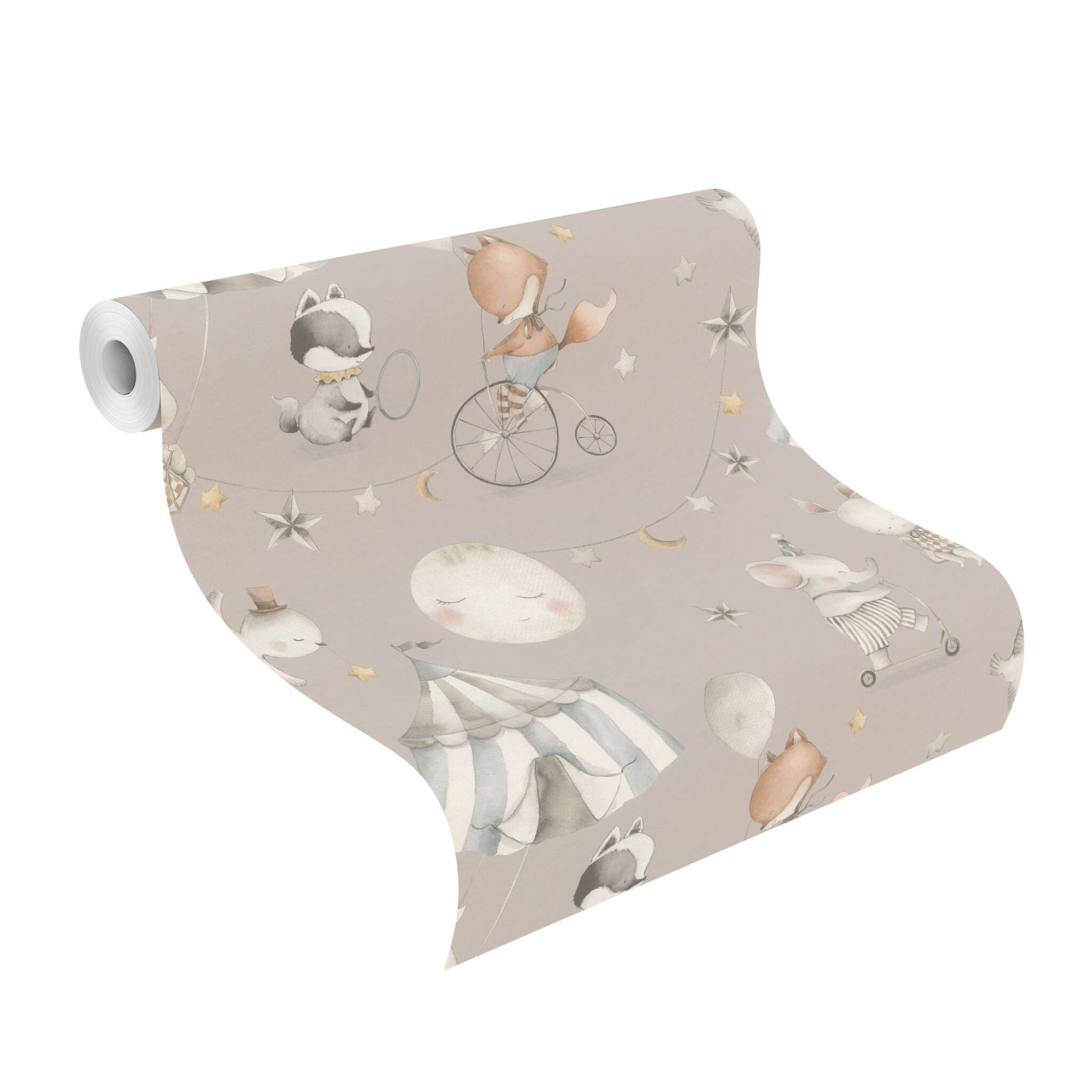 10-301939 Rolle abgerollt 1 Non-woven wallpaper in gray Kids World II 301939