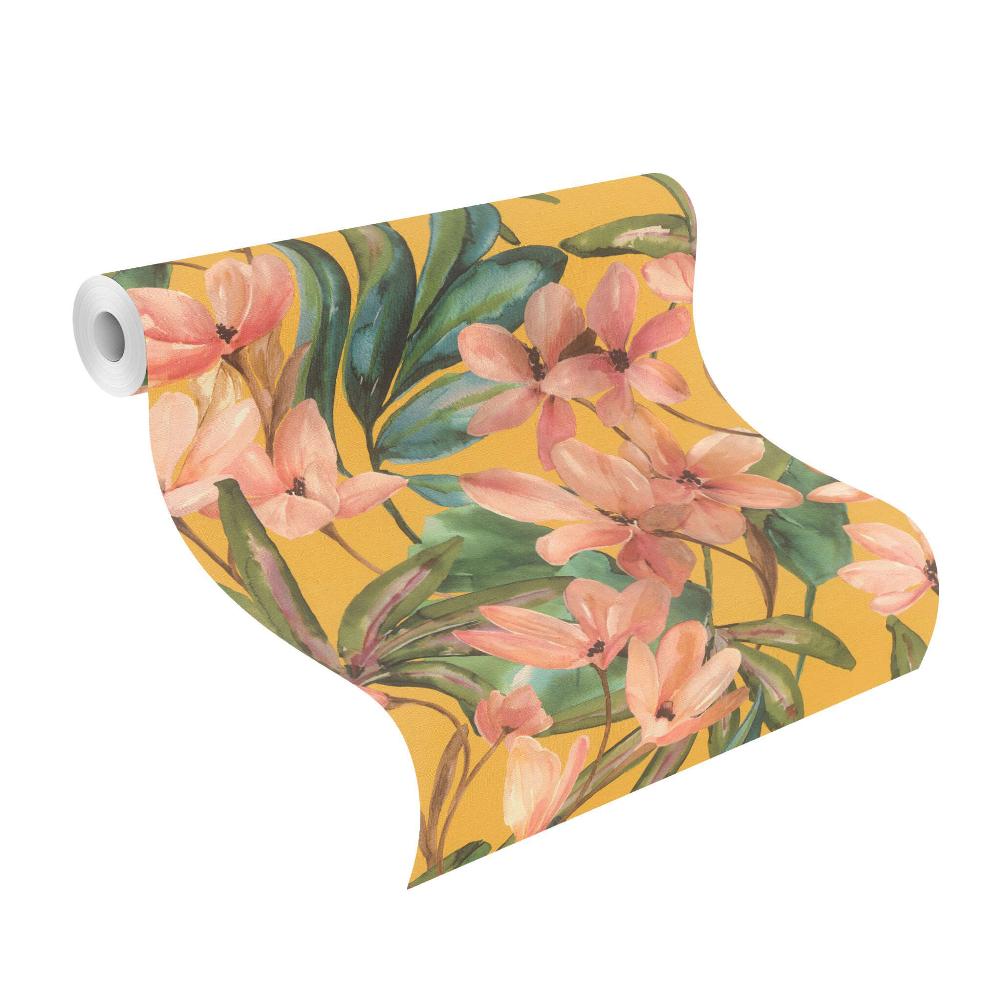 10-371130 Rolle abgerollt 1 Magnolia 371130 self-adhesive wallpaper - magnolias in watercolor look