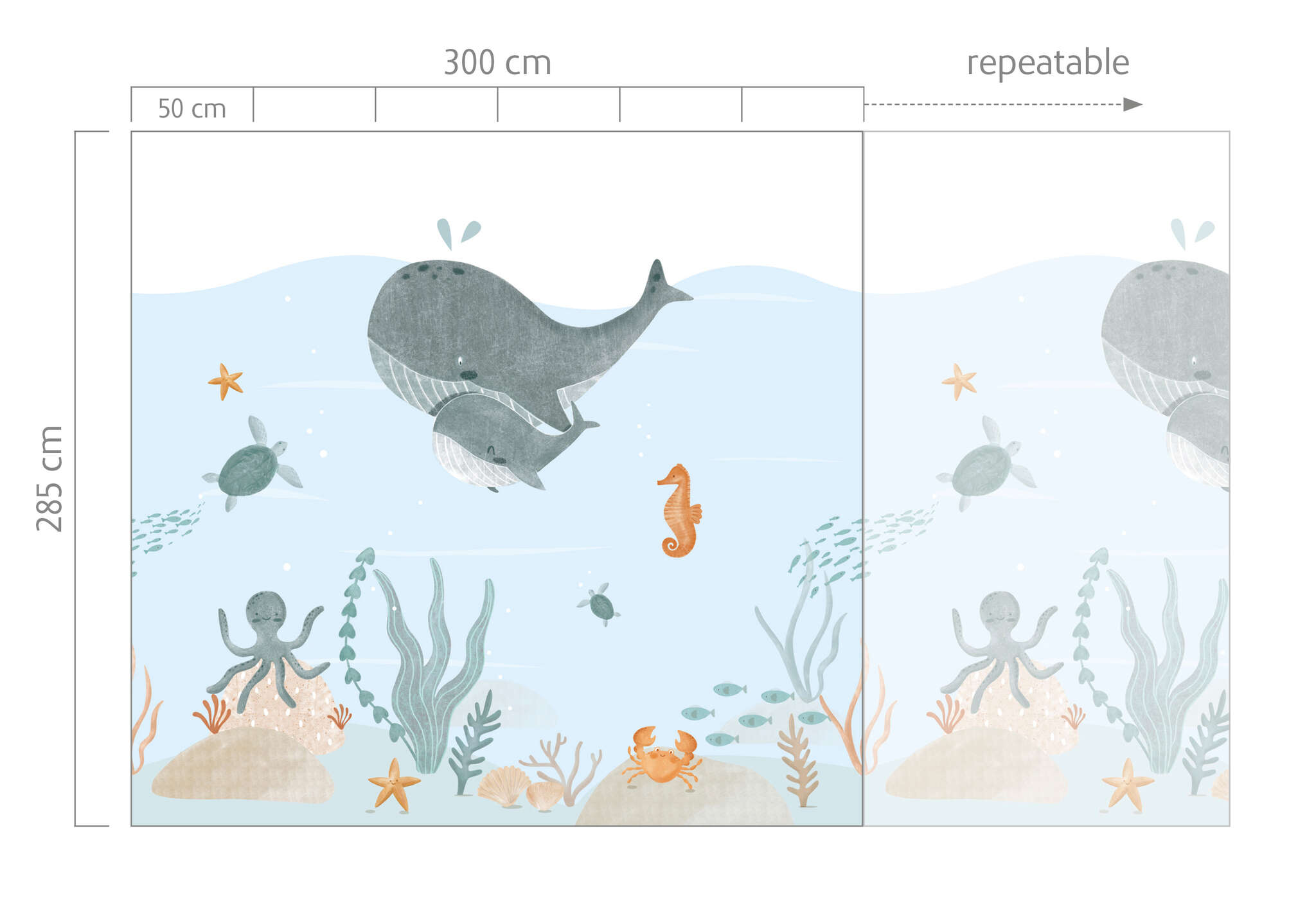 10-300377 Bildauschnitt 1 Wall mural Underwater in Blue | Roomblush - RB454