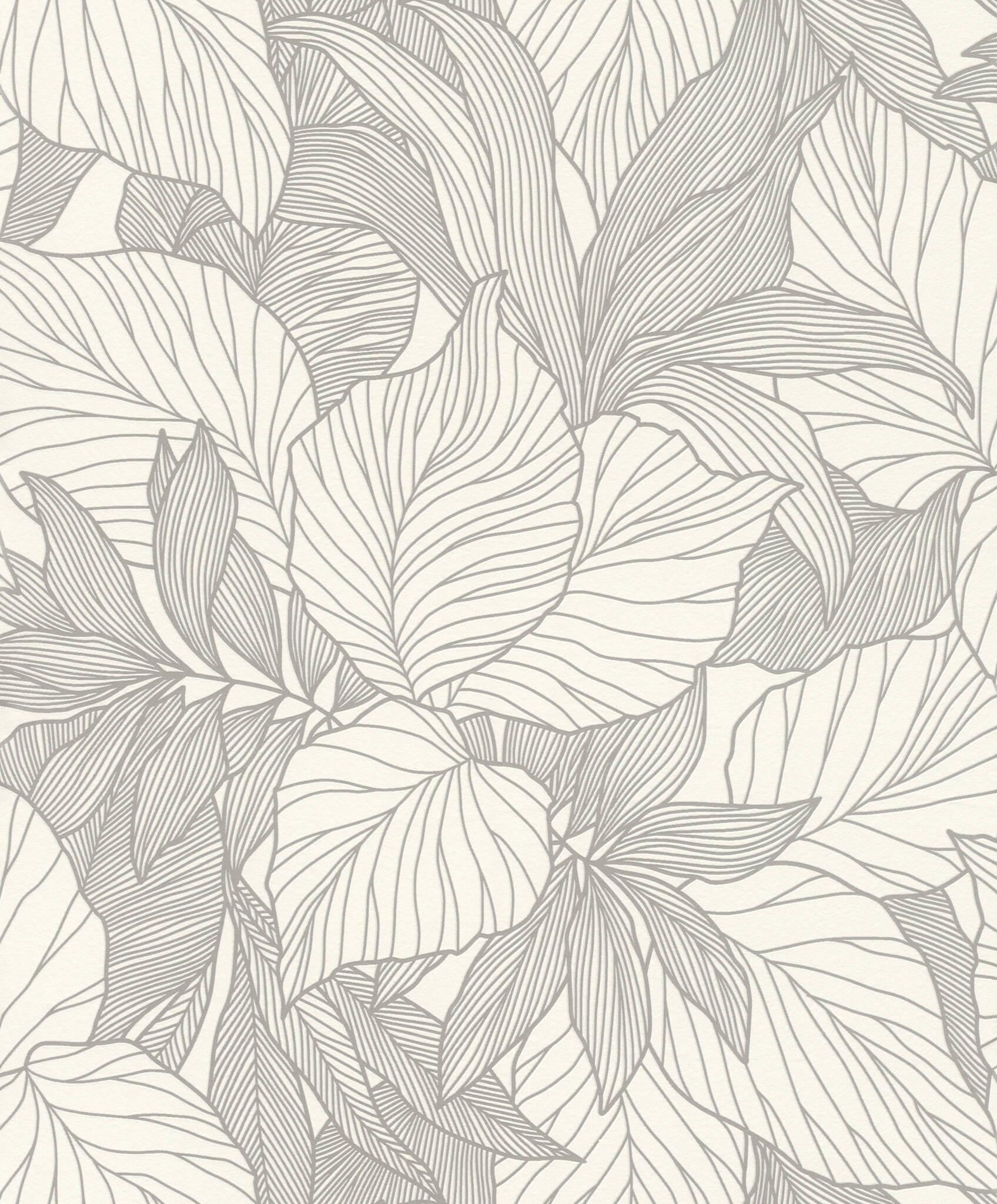 Blätter Vliestapete in Weiß-Cremeweiß Deco Style 314922