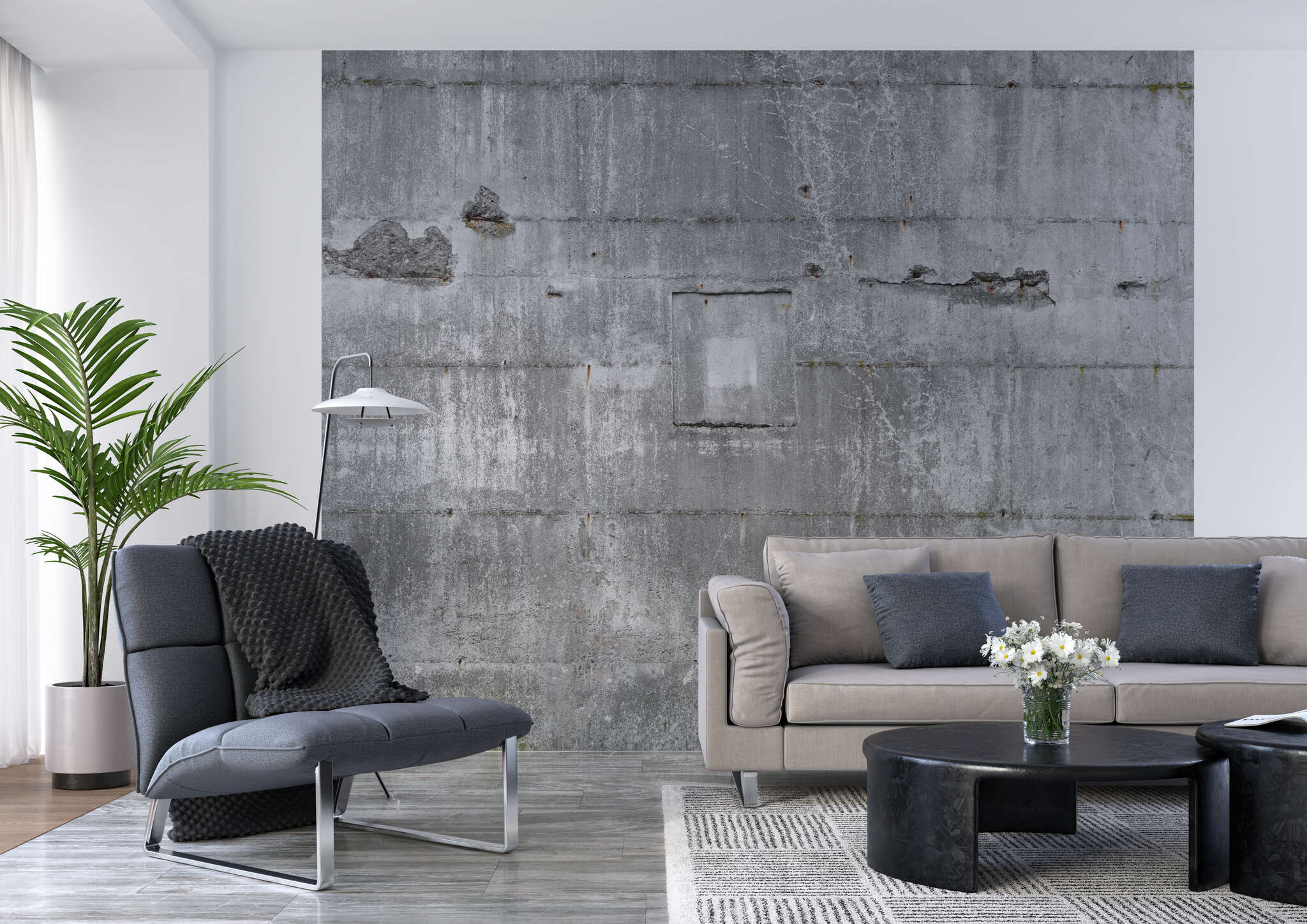 10-445510 Raumbilder 3 Factory photo wallpaper concrete look 445510