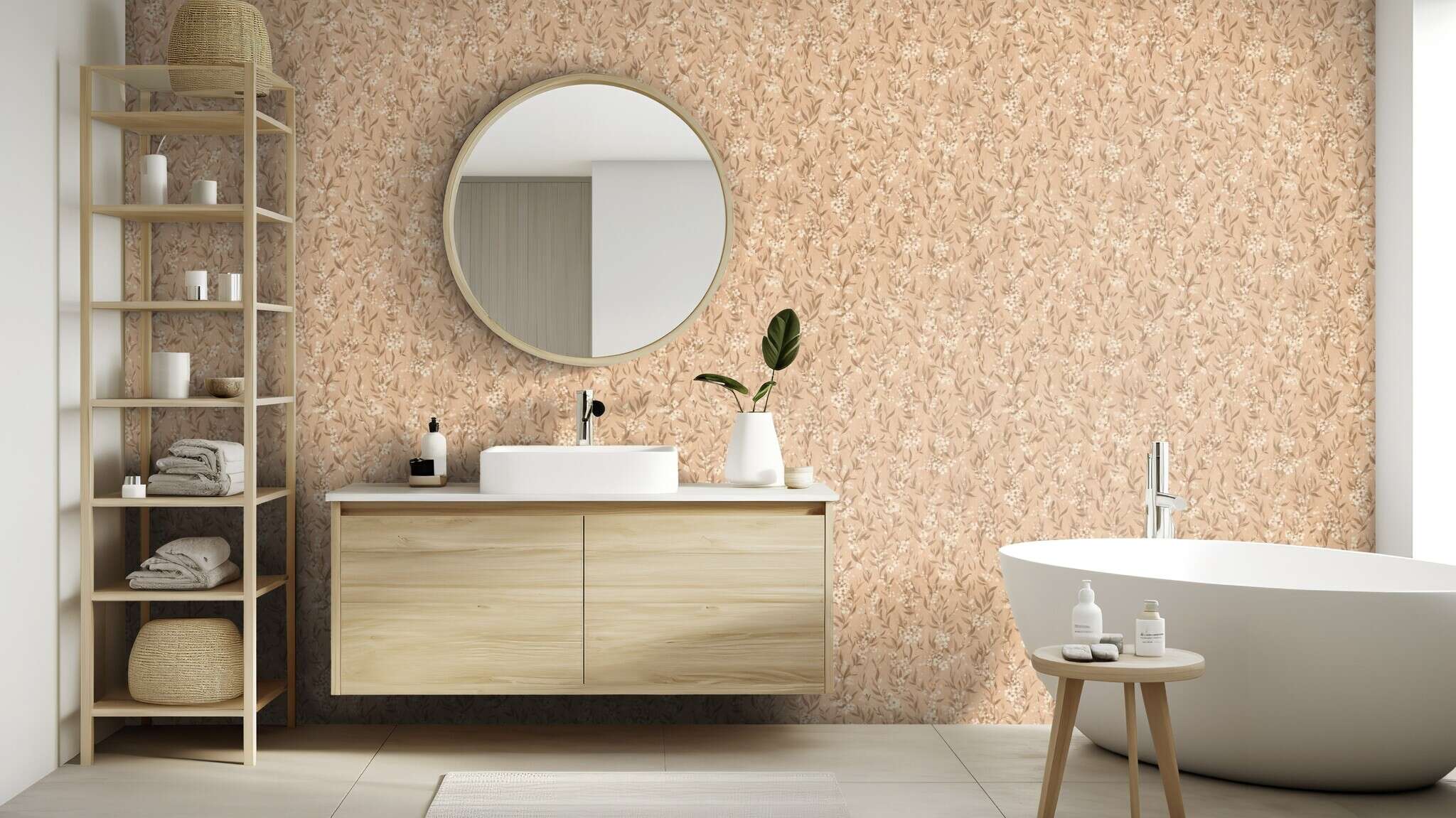 10-435252 Raumsituationen 2 Cherry Blossom wallpaper in beige - Noble Zen Sakura 435252