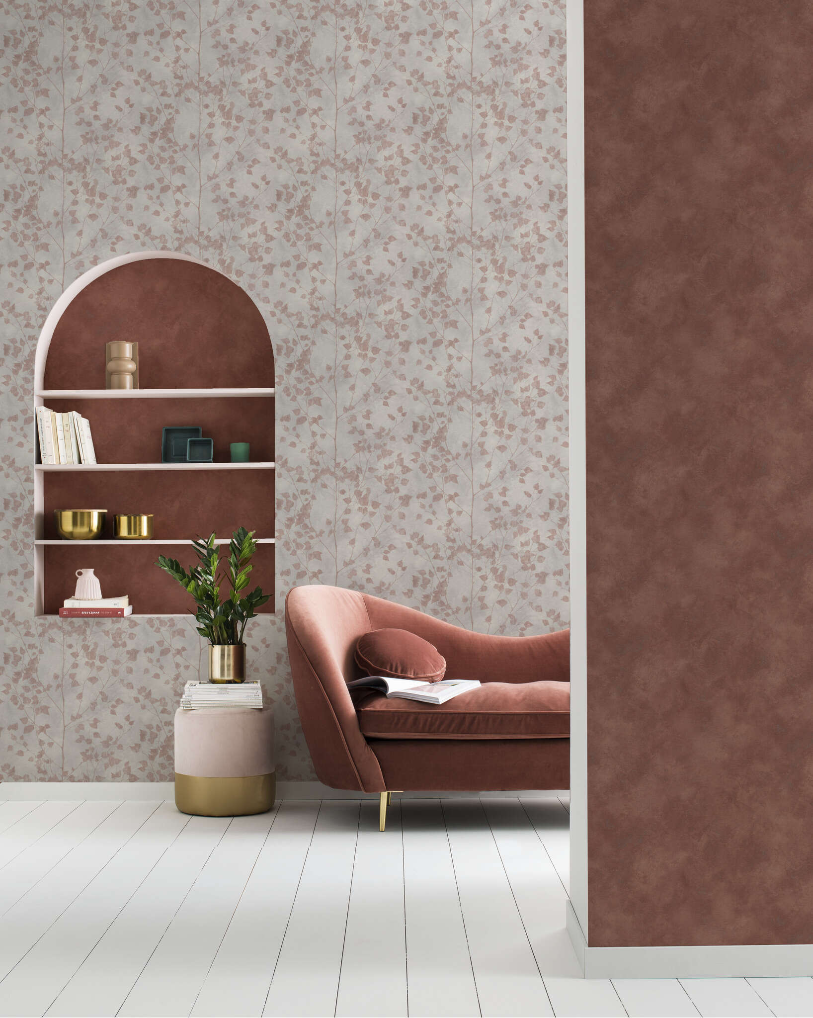 10-417050 Raumsituationen 3 Non-woven wallpaper in brown-terra Selection 417050