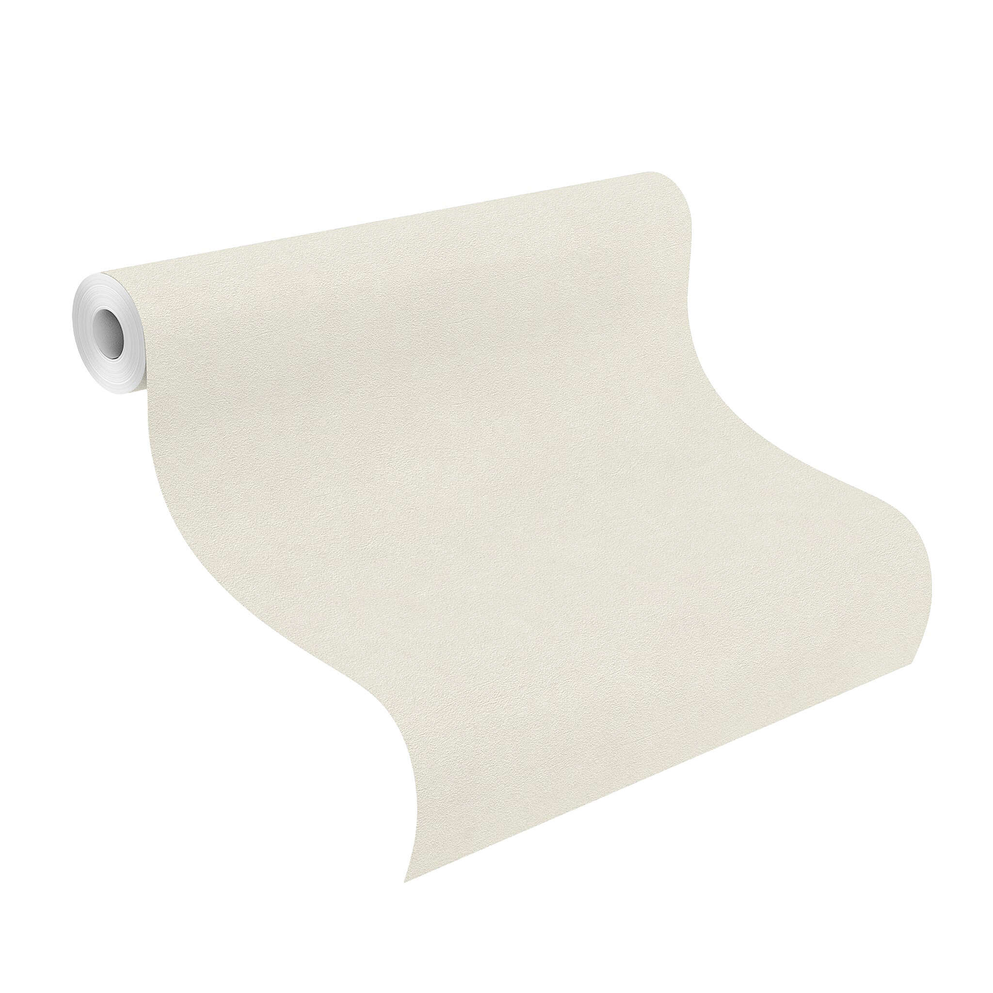 10-467109 Rolle abgerollt 1 Rollenabbildung mit Dezente Tapete in neutralem Offwhite mit zurückhaltender Körnung
