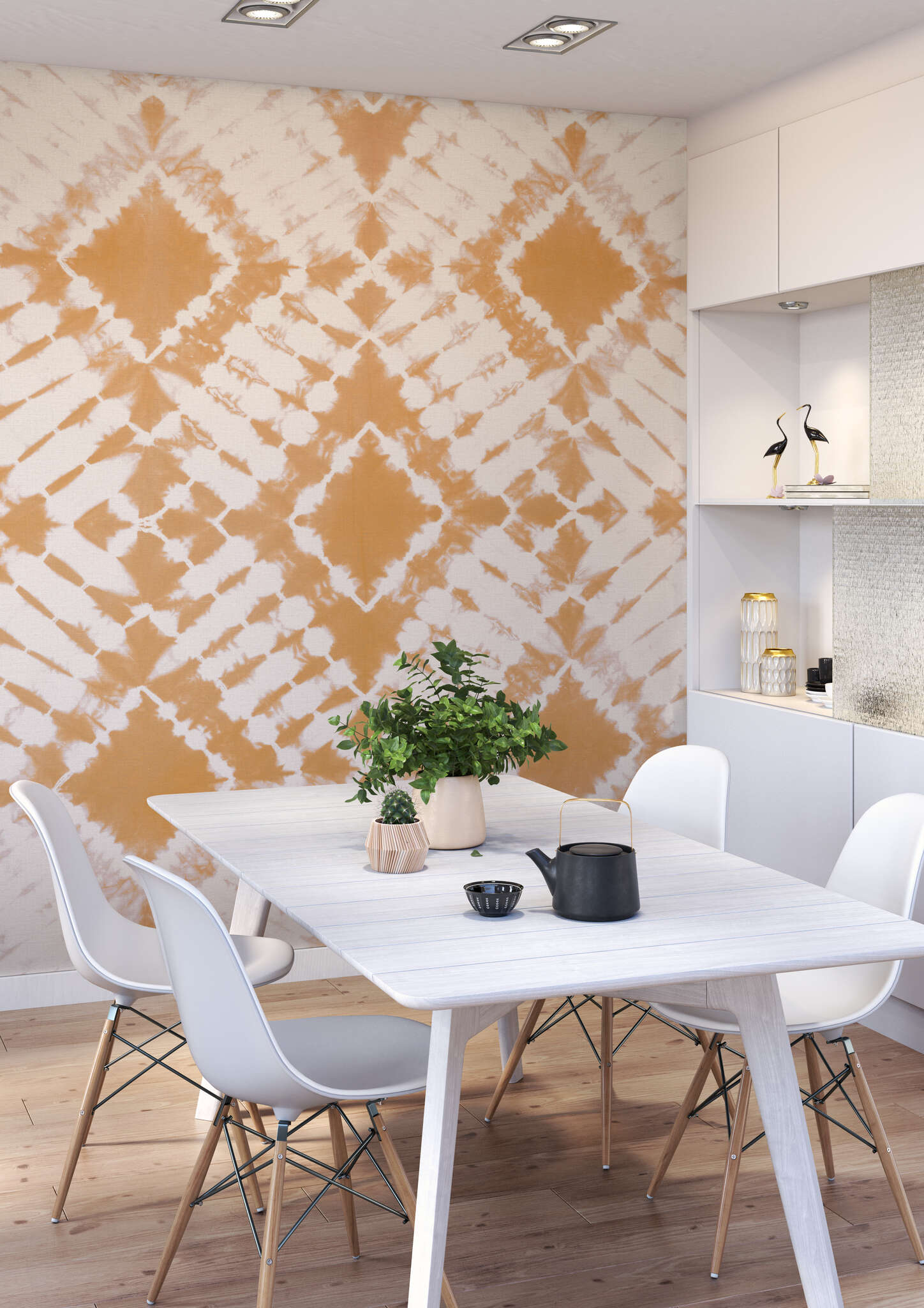 10-367676 Raumsituationen 1 Non-woven wallpaper in Orange Beachhouse wallpaper 367676